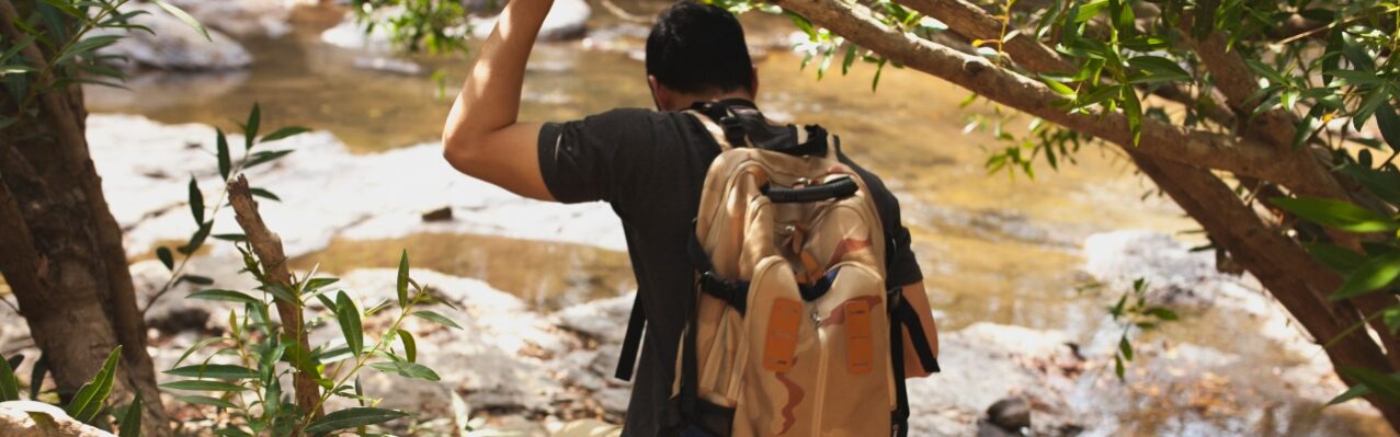 hiker-river